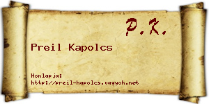 Preil Kapolcs névjegykártya